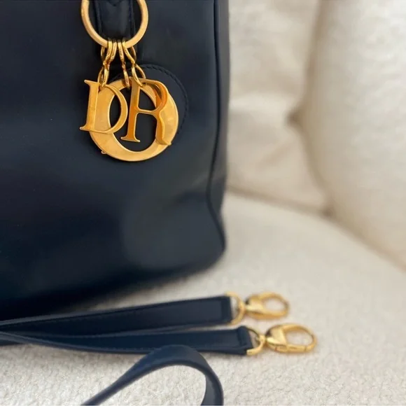 Christian Dior Lady Dior 2 Way Tote Bag Navy - Picture 11 of 14